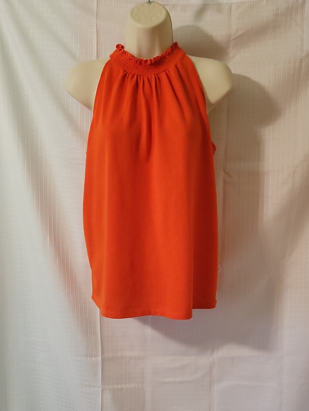 Loft Orange High Ruffle Halter Top, Size S